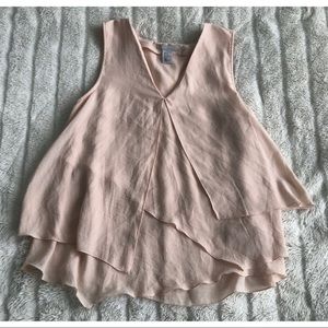 H&M Light Pink Sleeveless Tiered Blouse 8